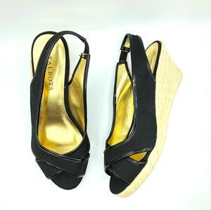 Talbots | Sling Back Peep Toe Canvas Espadrille